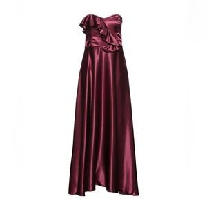 Elegant Burgundy Strapless Dress